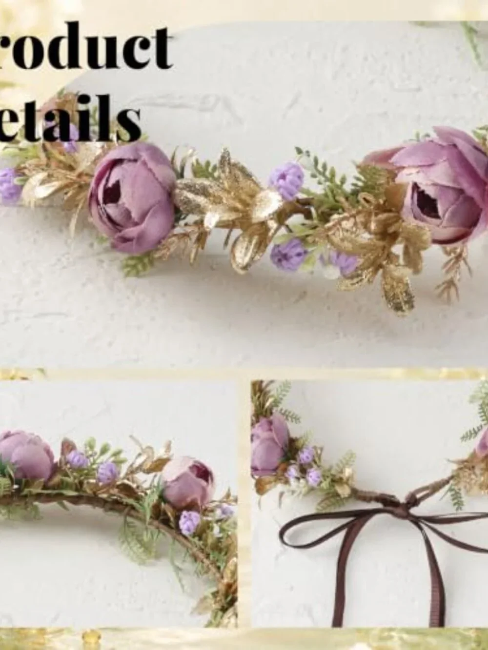 Fairy Flower Crown Headband - Boho Woodland Floral Hair Accessory for Weddings